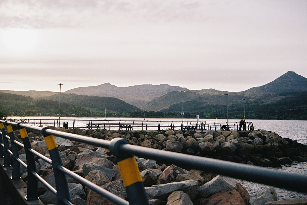 Brodick Bay on the Isle of Arran with the peak of Goat Fell behind