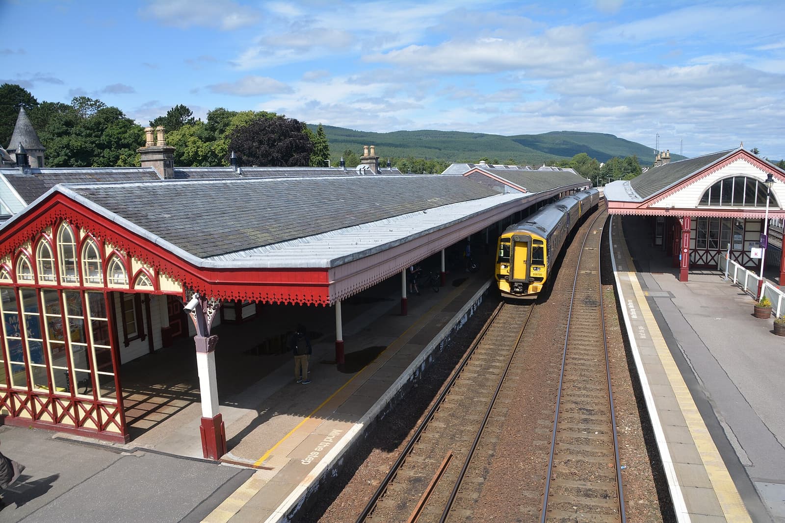 A ScotRail train at the Victorian station in Aviemore