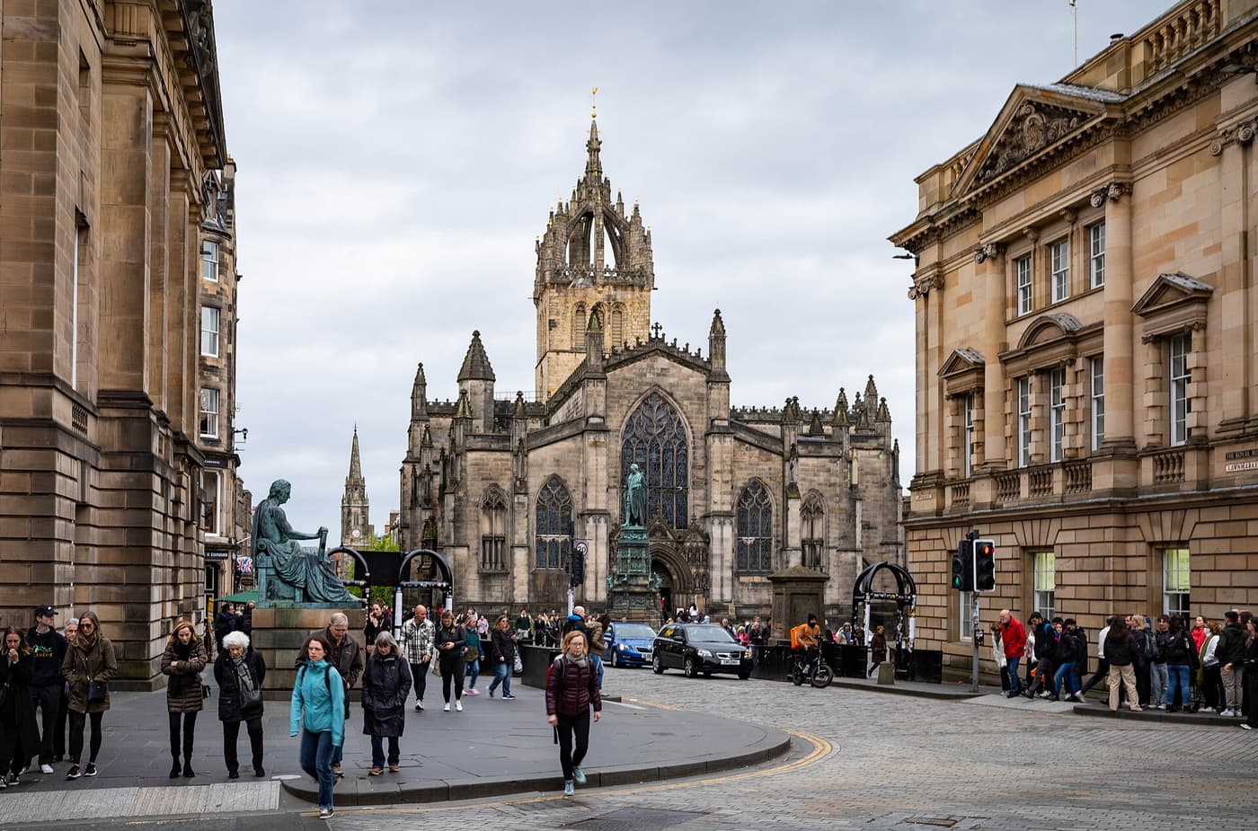 St Giles’ Cathedral and its crown spire on the Royal Mile in Edinburgh