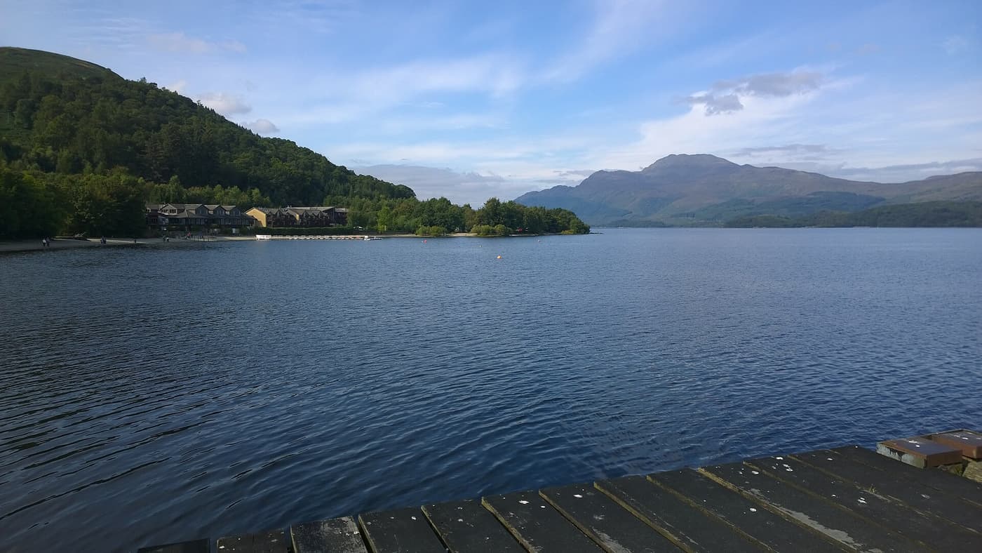 Loch Lomond from the pier at Luss, with Ben Lomond across the water