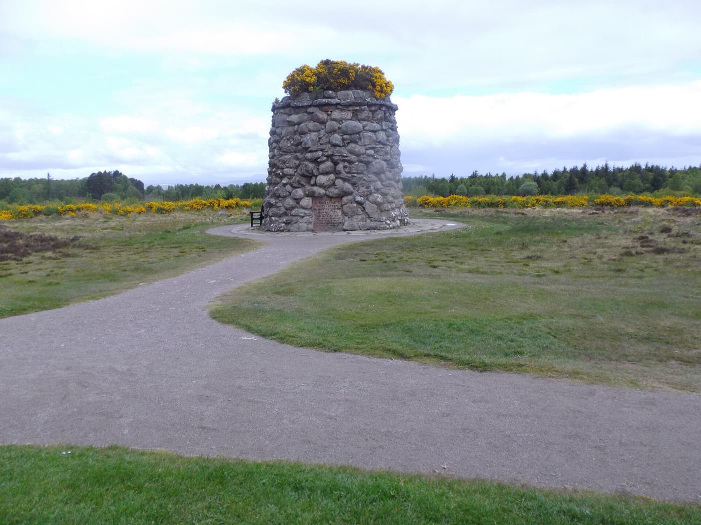 The memorial cairn on Culloden battlefield