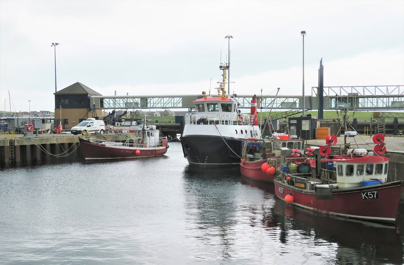 Fishing boats in the harbour at Stromness